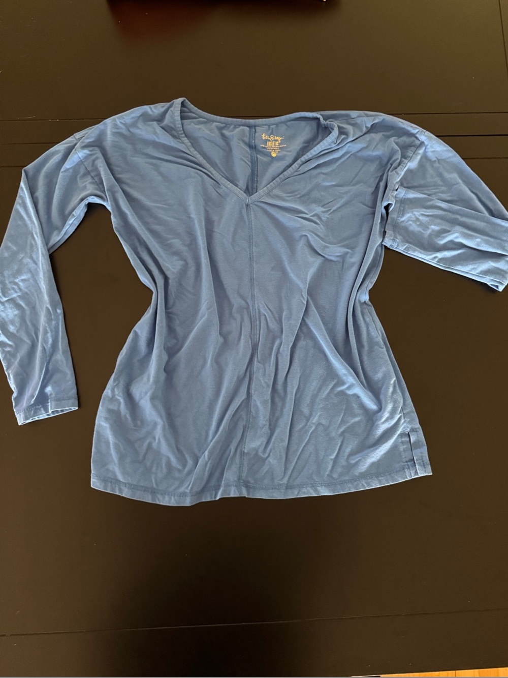 Lilly Pulitzer Light Blue V-Neck Long Sleeve Top
